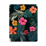 front view of personalized iPad case with pencil holder and Flowers design