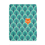 front view of personalized iPad case with pencil holder and Fox Fun design