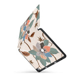 personalized iPad case with pencil holder and Artistic Flower design