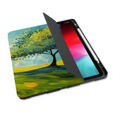 personalized iPad case with pencil holder and Tree Painting design - swap