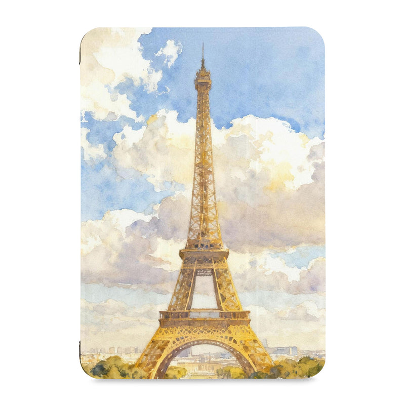 the front view of Personalized Samsung Galaxy Tab Case with France Famous Attractions design