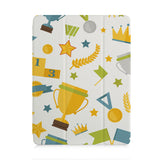 front and back view of personalized iPad case with pencil holder and 06 design