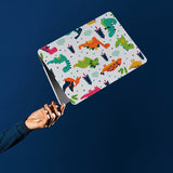 personalized microsoft laptop case features a lightweight two-piece design and Dinosaur print