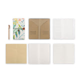 midori style traveler's notebook with Pink Flower design, refills and accessories