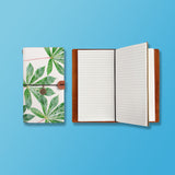 the front top view of midori style traveler's notebook with Flat Flower design