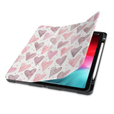 front view of personalized iPad case with pencil holder and Love design