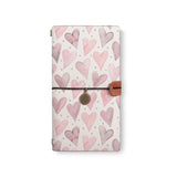 the front top view of midori style traveler's notebook with Love design